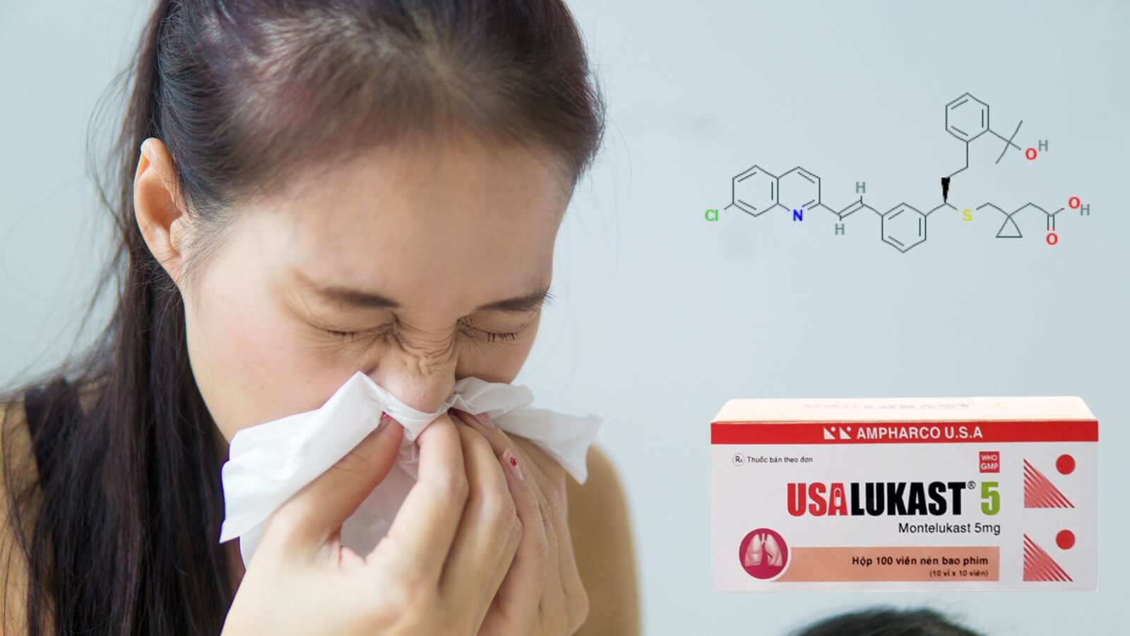 Montelukast điều trị các triệu chứng của bệnh hen mạn tính và viêm mũi dị ứng
