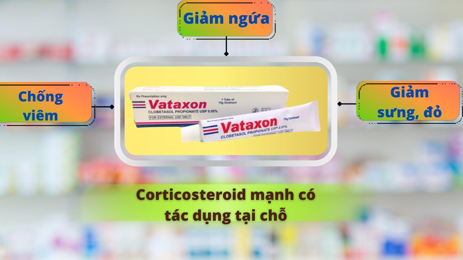 Thuốc Vataxon chứa Clobetasol propionate điều trị tại chỗ các bệnh viêm ngứa ngoài da