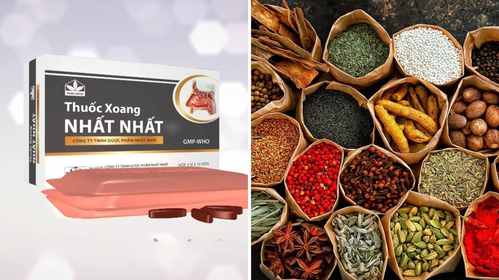 Thuốc xoang Nhất Nhất chứa các thành phần từ thảo dược thiên nhiên