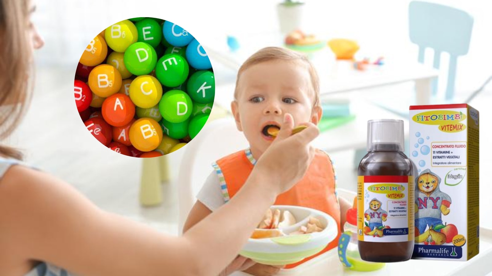 Fitobimbi Vitemix bổ sung vitamin cho trẻ hay ăn chóng lớn