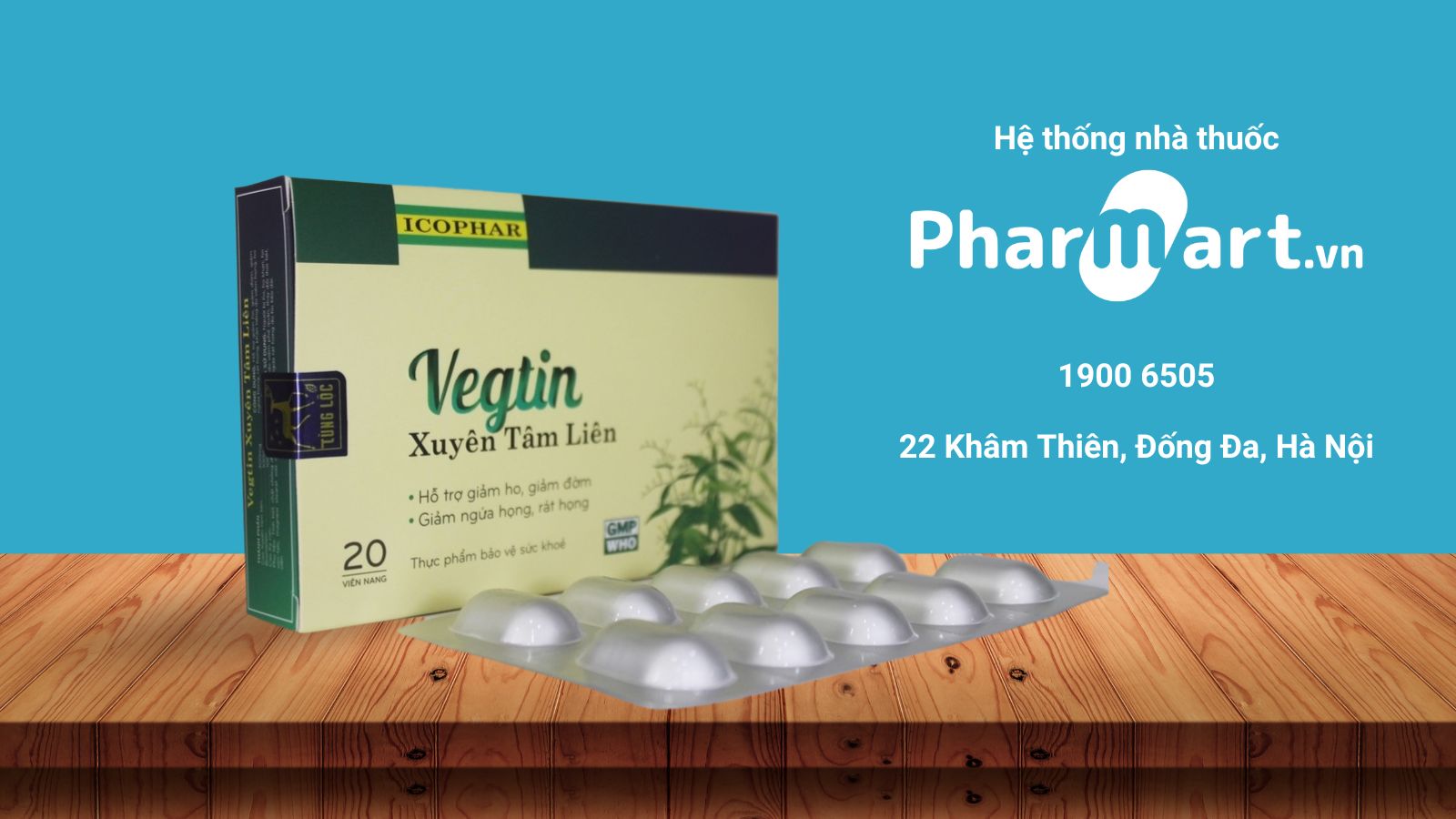 Pharmart.vn cam kết phân phối chính hãng Vegtin Xuyên Tâm Liên