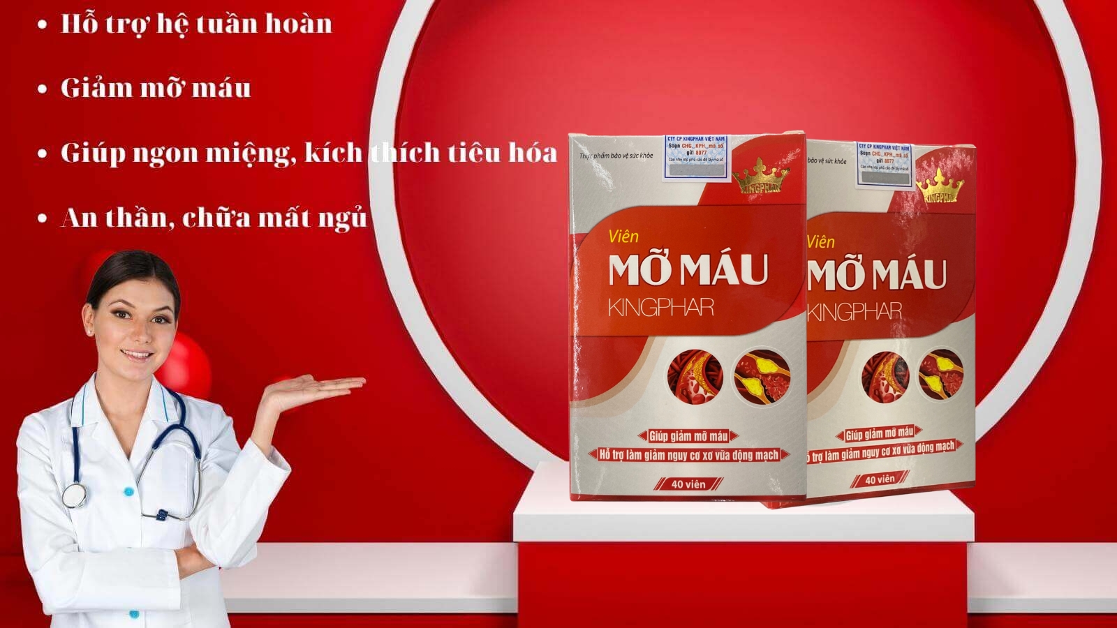 Viên mỡ máu Kingphar dành cho người bị mỡ trong máu cao