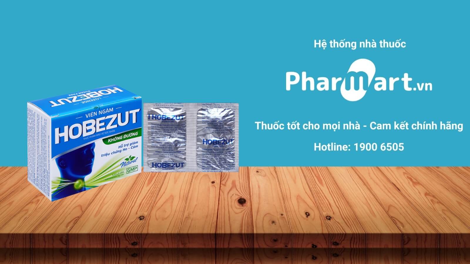 Viên ngậm Hobezut không đường đang được phân phối tại Pharmart.vn