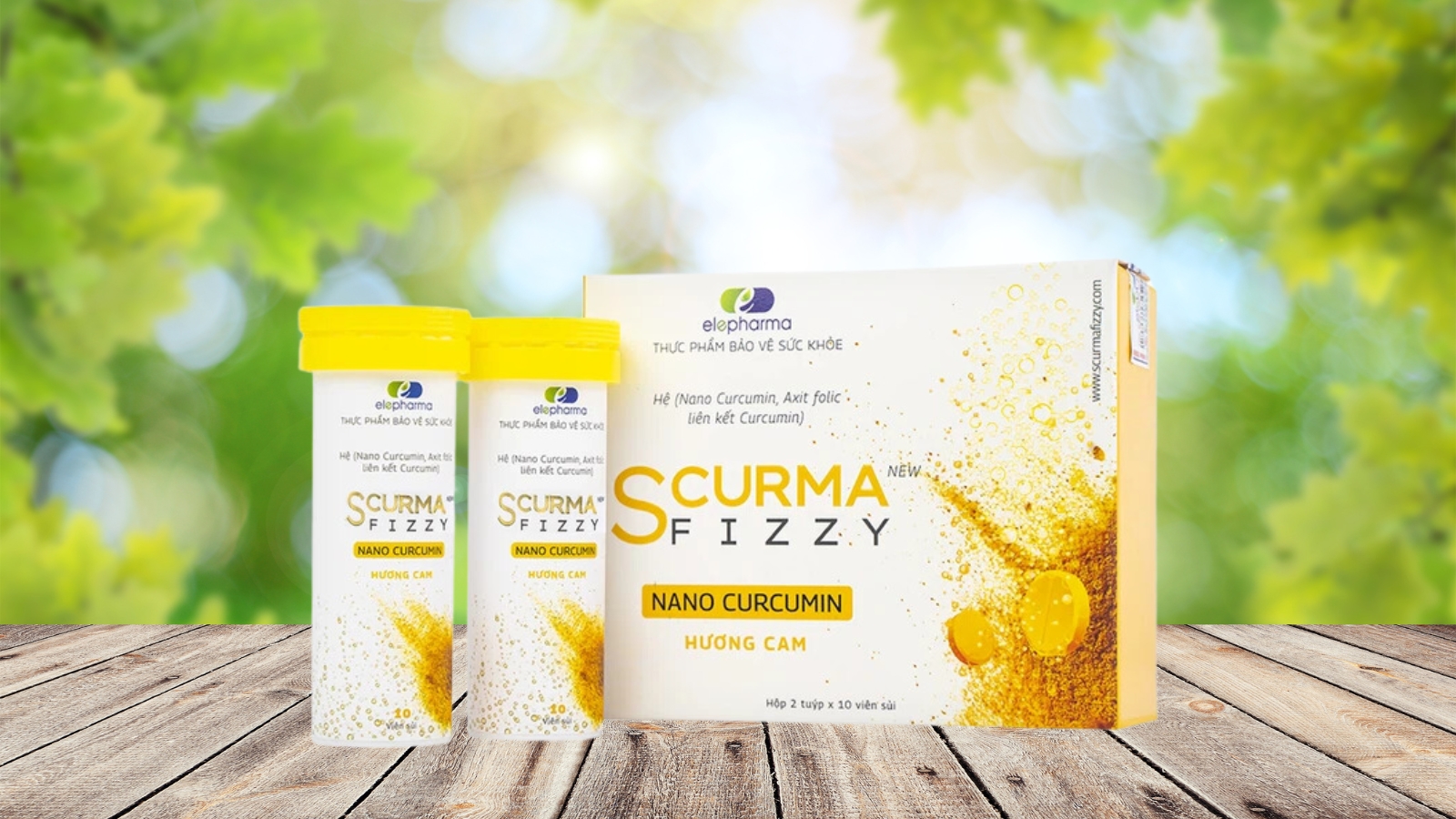 Viên sủi SCurma sử dụng tinh chất từ nghệ vàng