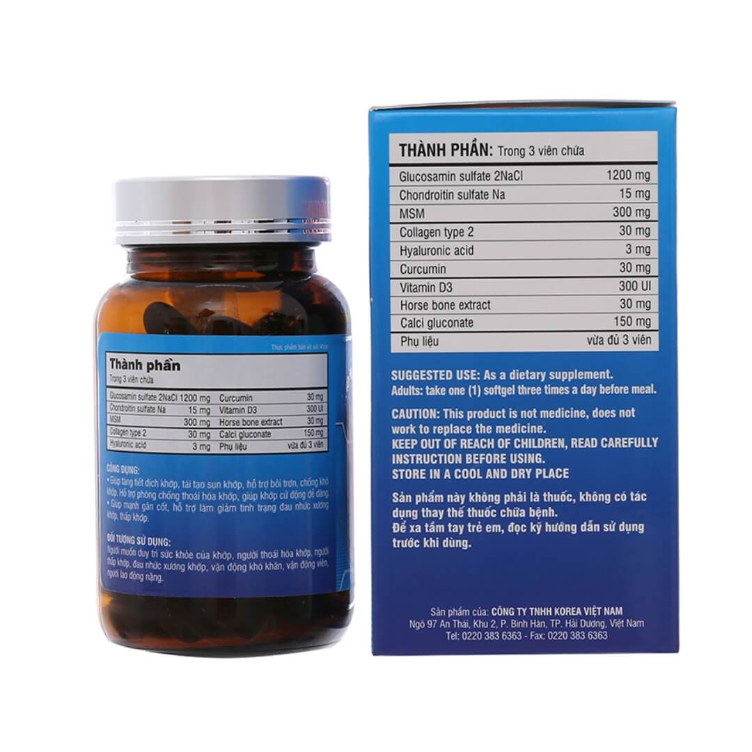 Viên uống Bone & Joint 9 in 1 hỗ trợ trị thoái hóa khớp hộp 60 viên