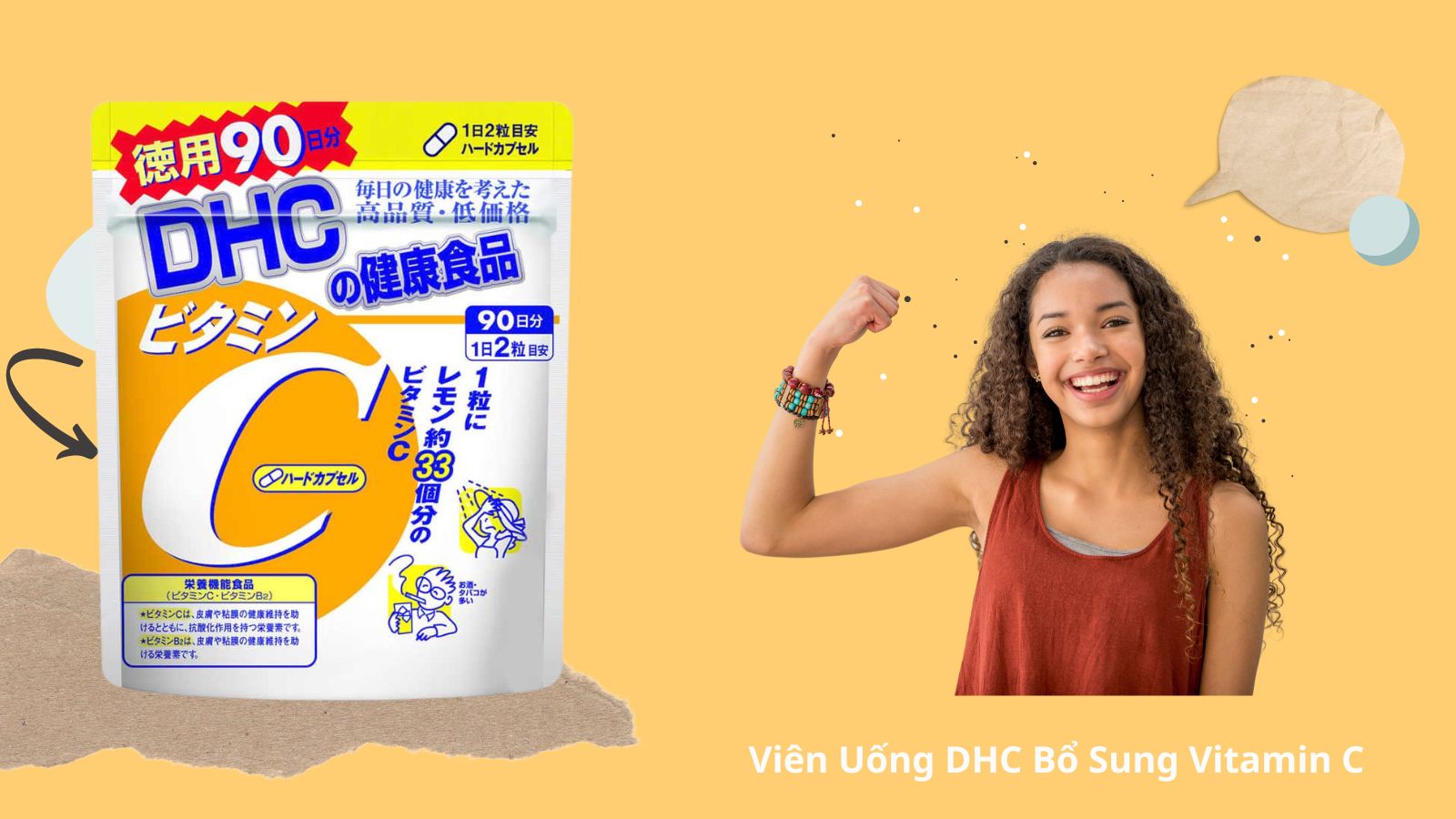 Viên Uống DHC Bổ Sung Vitamin C (180 viên)