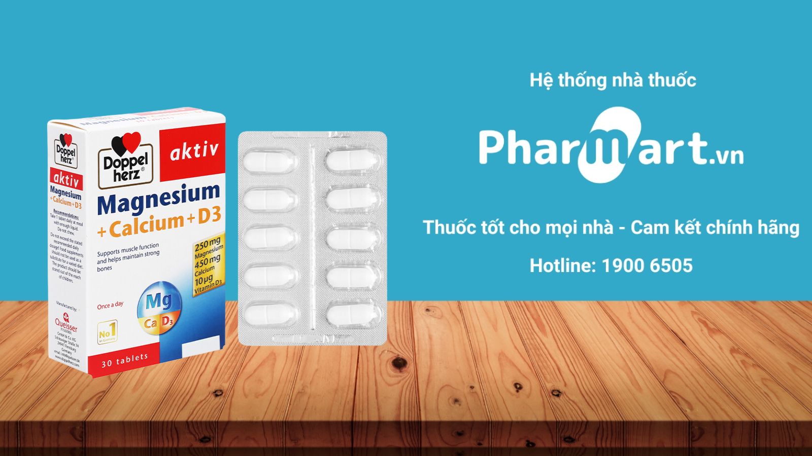 Mua ngay Doppelherz aktiv Magnesium + Calcium + D3 chính hãng tại Pharmart.vn