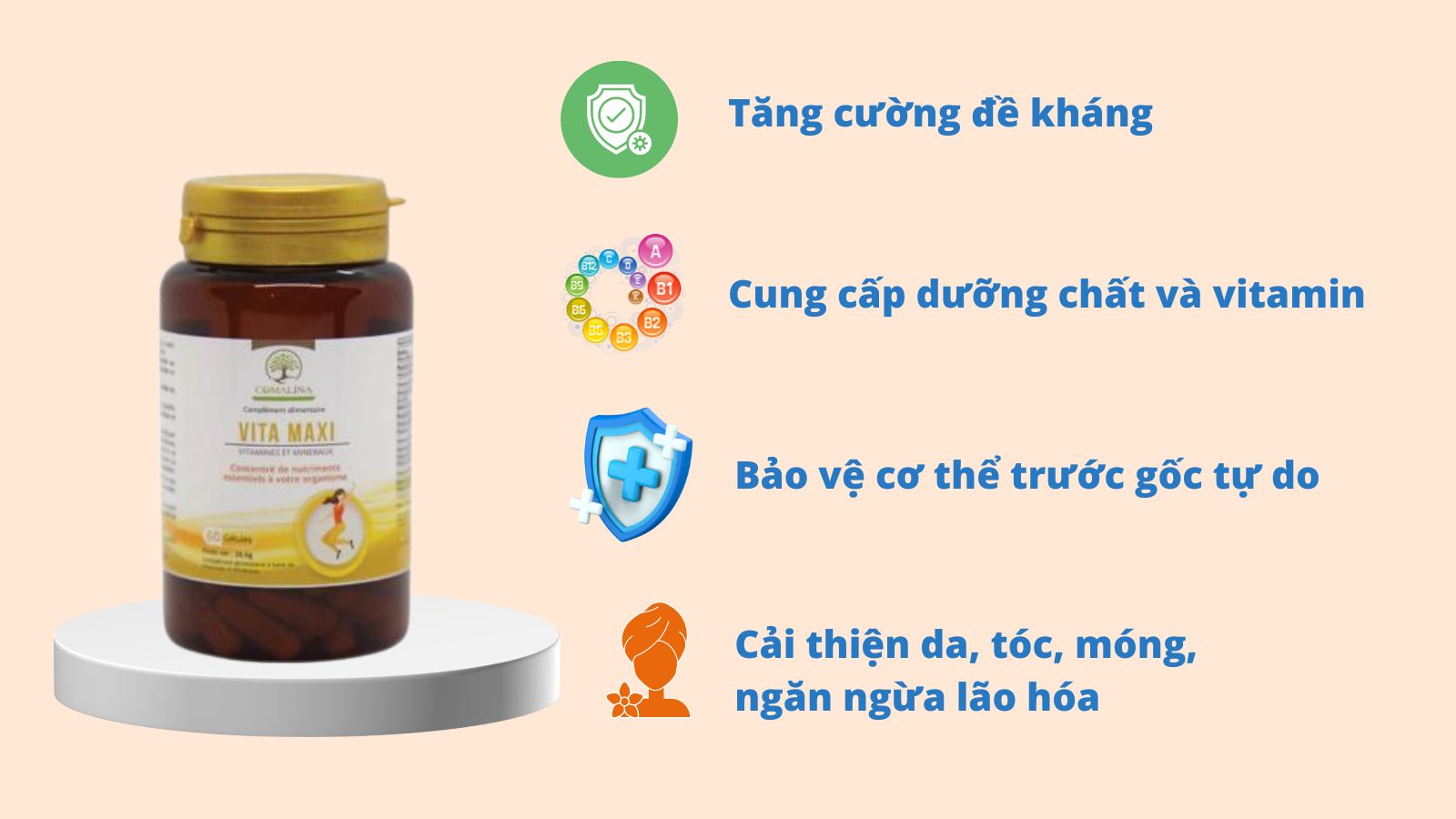 Comalina Vita Maxi mang đến nhiều công dụng cho sức khỏe