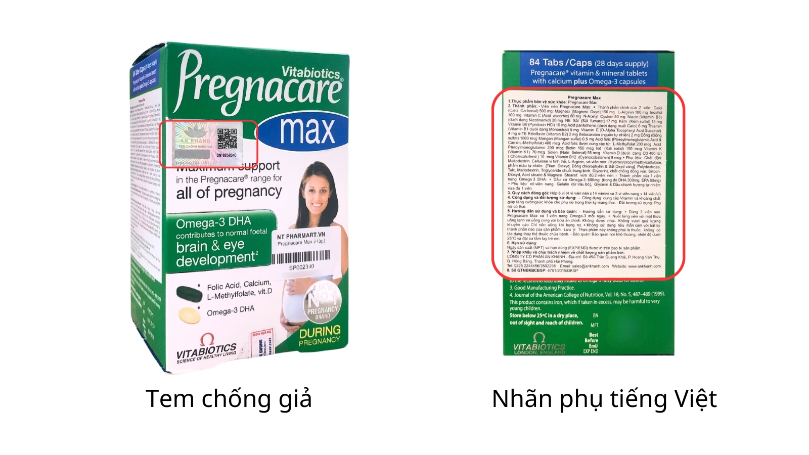 Tem nhãn phụ của Pregnacare Max