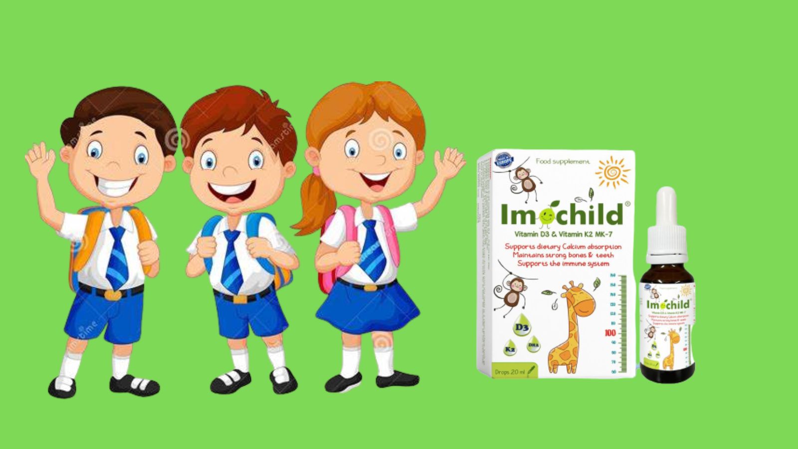 Vitamin D3 & Vitamin K2 Imochild - Hỗ trợ tăng chiều cao