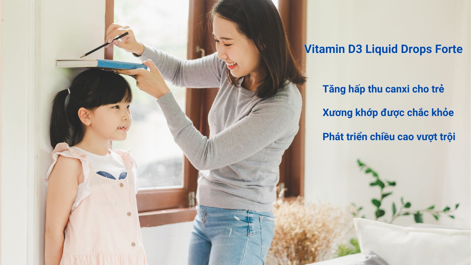 Vitamin D3 Liquid Drops Forte hỗ trợ phát triển chiều cao cho trẻ nhỏ