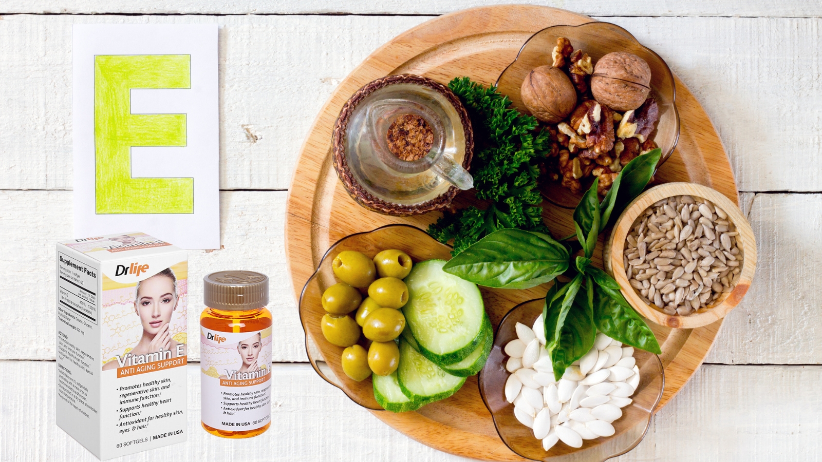 Vitamin E giúp bảo vệ da và làm giảm tình trạng lão hoá da.