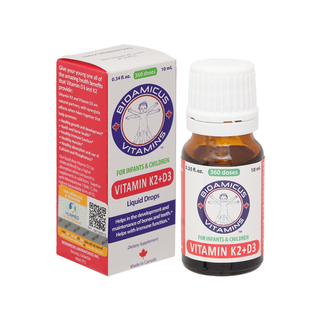 Vitamin K2+D3 Bioamicus Hỗ trợ xương răng chắc khỏe Pharmart.vn