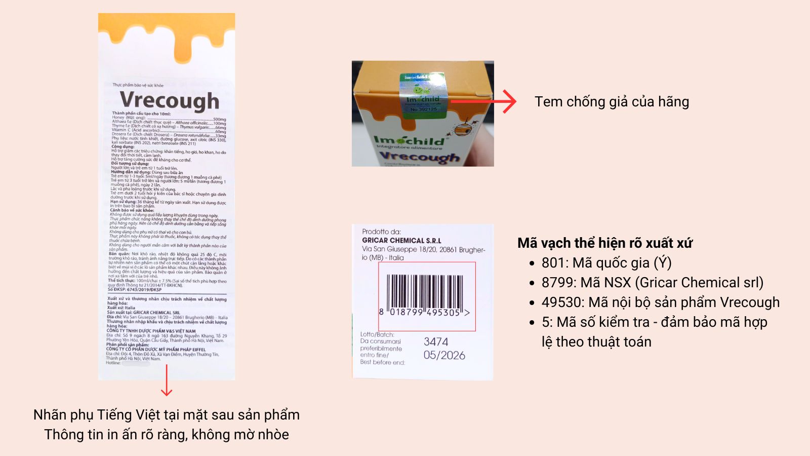 Nhận biết sản phẩm Imochild Vrecough chính hãng