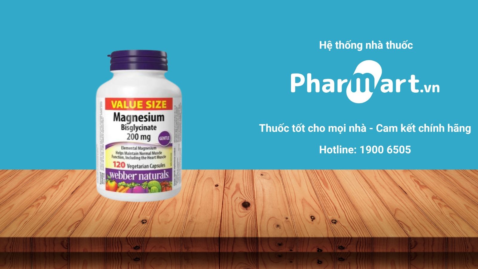 Mua ngay Webber Naturals Magnesium Bisglycinate 200mg chính hãng tại Pharmart.vn