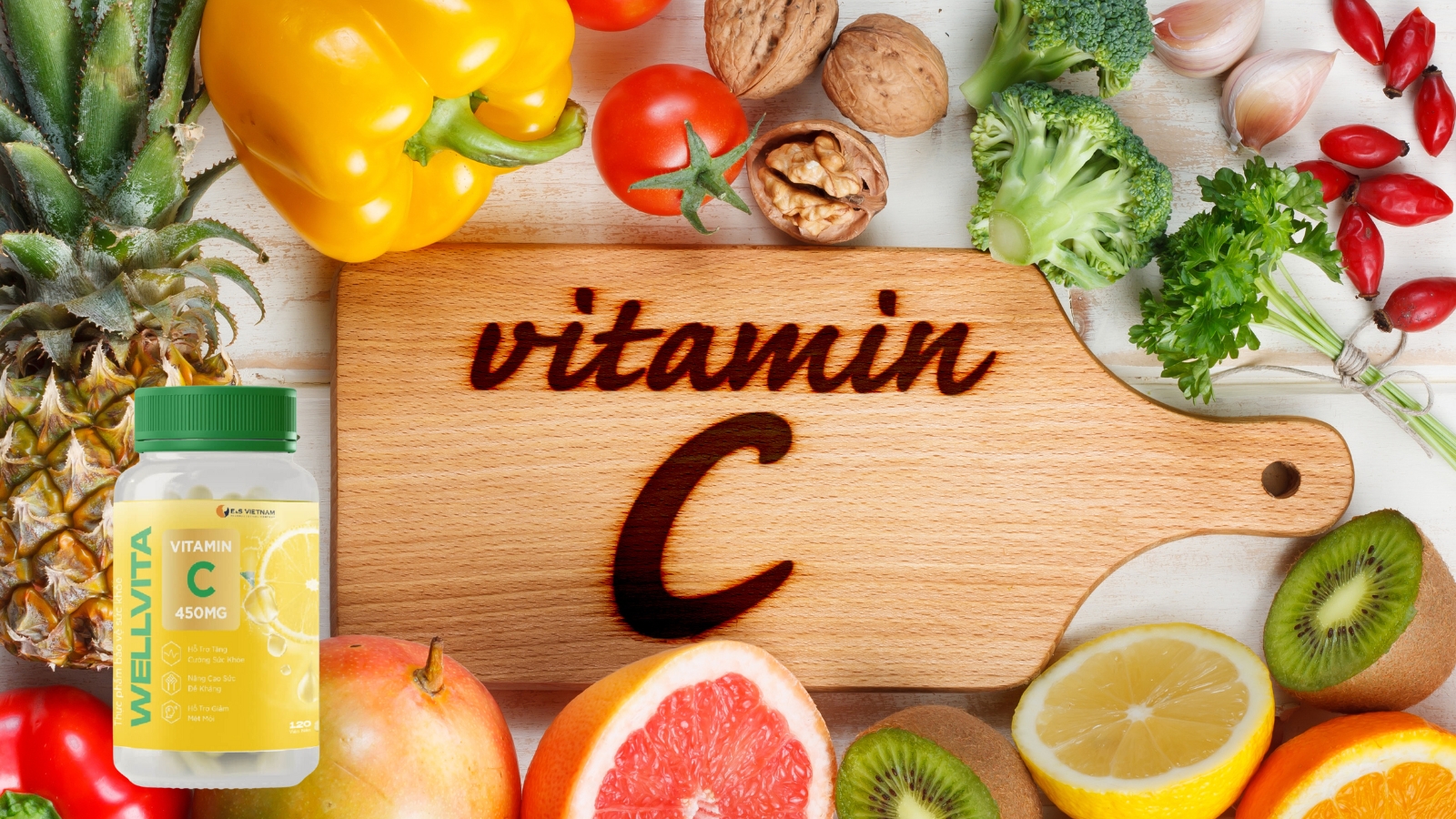 Vitamin C giúp tăng cường hệ miễn dịch và sức đề kháng cho cơ thể