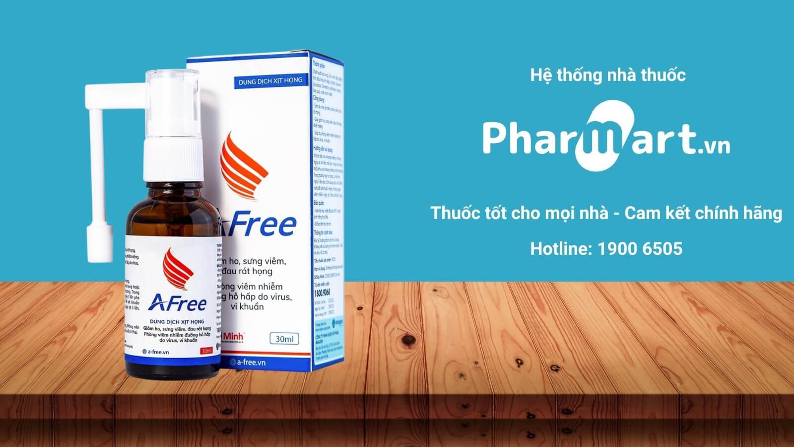 Xịt họng AFree hiện đang được bán tại Nhà thuốc Pharmart.vn