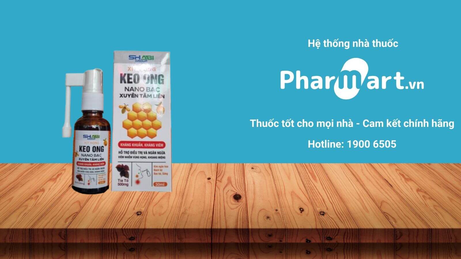 Liên hệ Pharmart.vn để mua Xịt hong Keo ong Nano bạc Shabiphar chính hãng