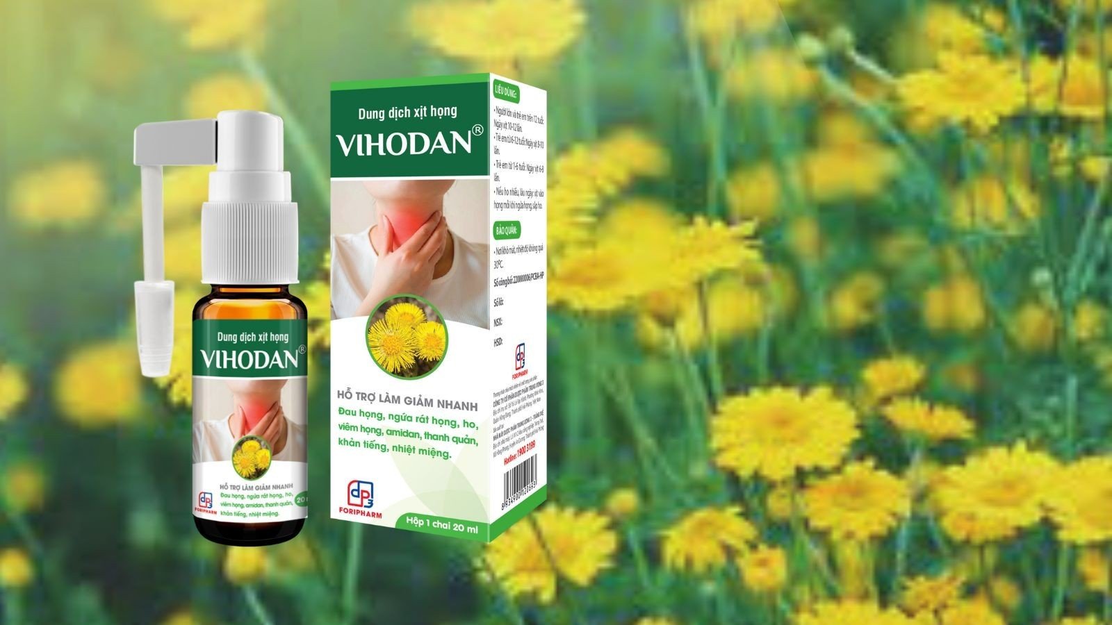    Xịt họng Vihodan - Giảm ho, giảm đau họng