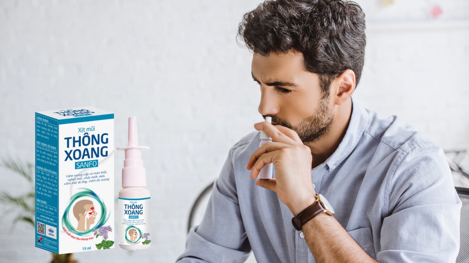 Sử dụng xịt mũi thông thoáng Sanfo hỗ trợ điều trị viêm xoang, viêm mũi dị ứng hiệu quả
